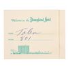 Image 1 : A 1960s Disneyland Hotel Guest Welcome Card.