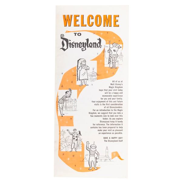 A 1962 Welcome to Disneyland Fold-Out Brochure.