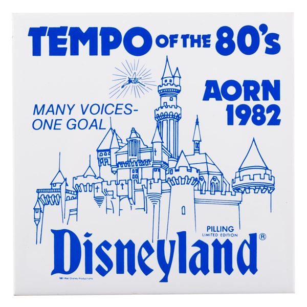 A 1982 Disneyland Tempo of the 80's Ceramic Tile Wall Plaque.