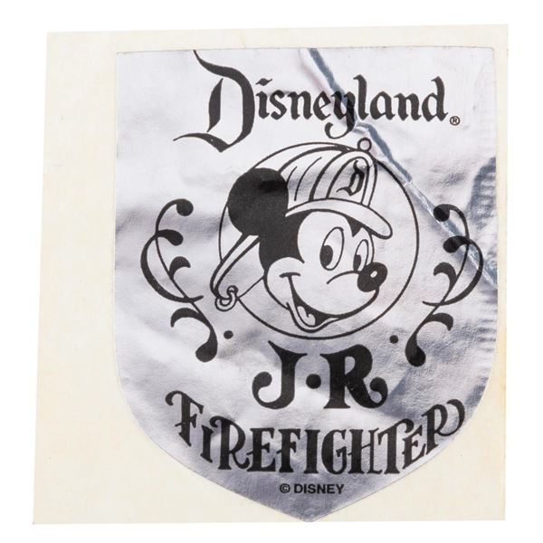 A Disneyland Jr. Firefighter Sticker