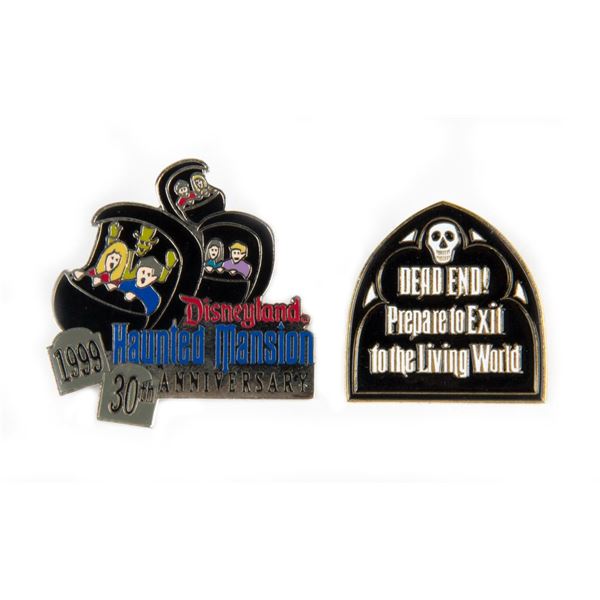 A Pair of Haunted Mansion 30th Anniversary Pins.