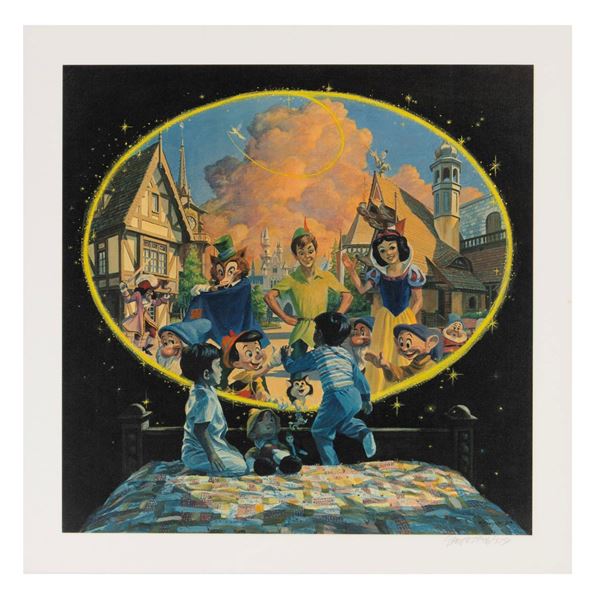 A Charles Boyer Signed New Fantasyland Lithograph.