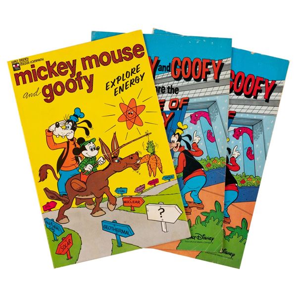 A Trio of Mickey and Goofy Energy and EPCOT Comic Books.