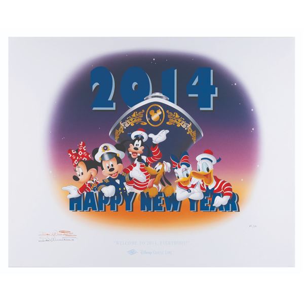 A Disney Cruise Line "Welcome to 2014, Everybody!" Litho by Don Williams.