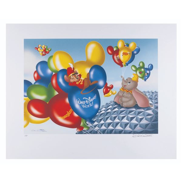 A Disney Cruise Line "Dumbo & Timothy At The Top" Litho by Don Williams.
