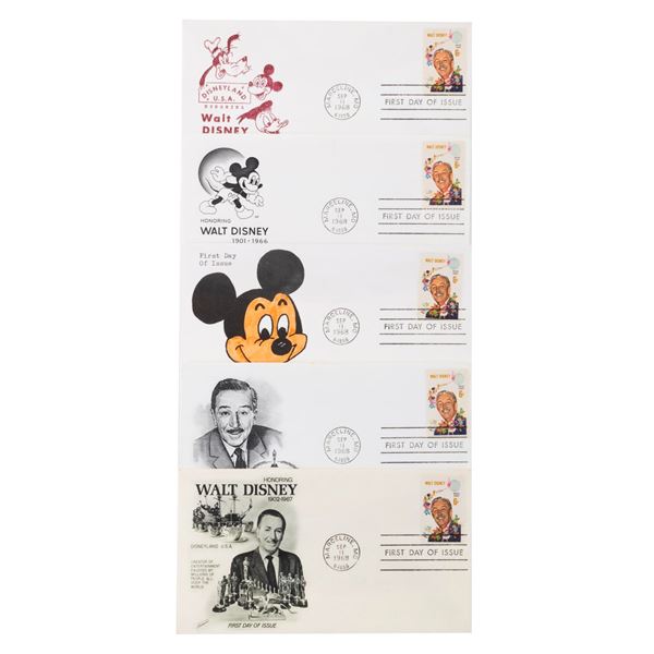 A Collection of Walt Disney Stamp First Day Covers.