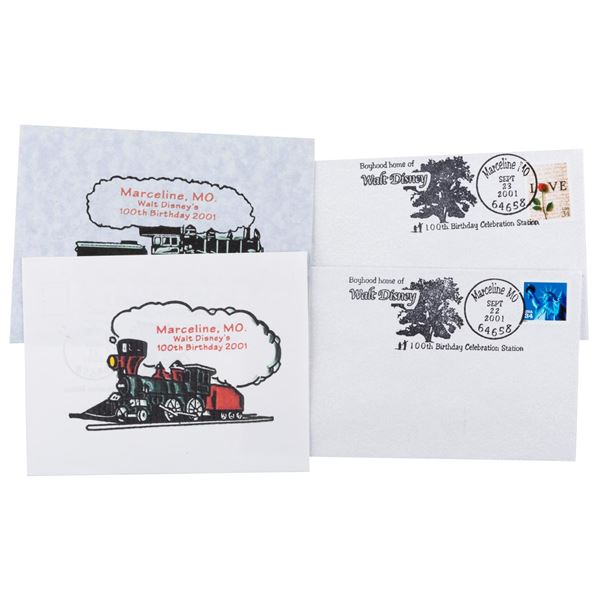 A Set of 2001 First Day of Issue Cancelled Marceline Postcards and Envelopes.