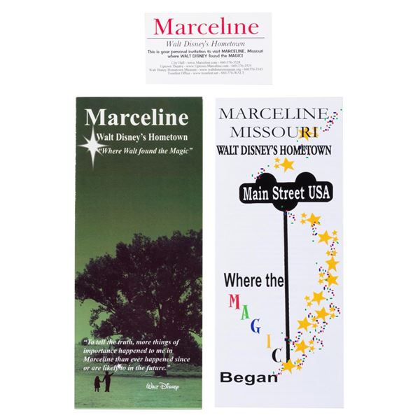 A Pair of Walt Disney 100th Birthday Marceline Event Brochures and Invitation.