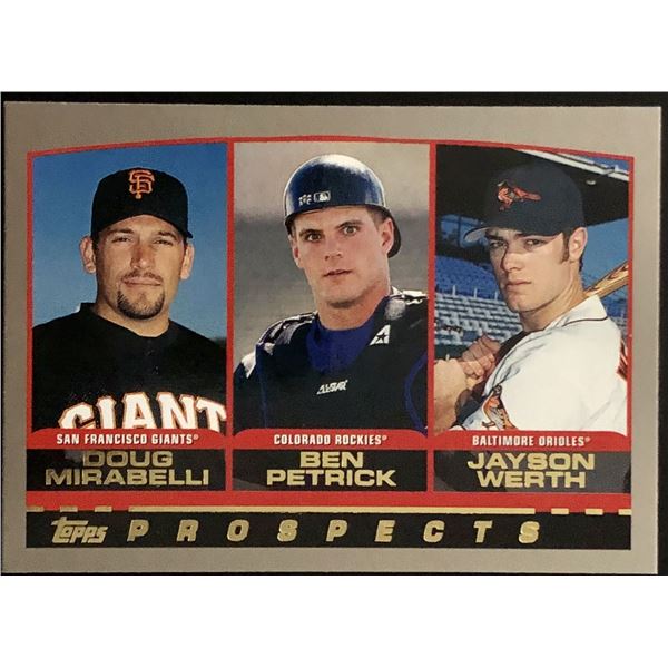 2000 TOPPS JAYSON WERTH ROOKIE CARD