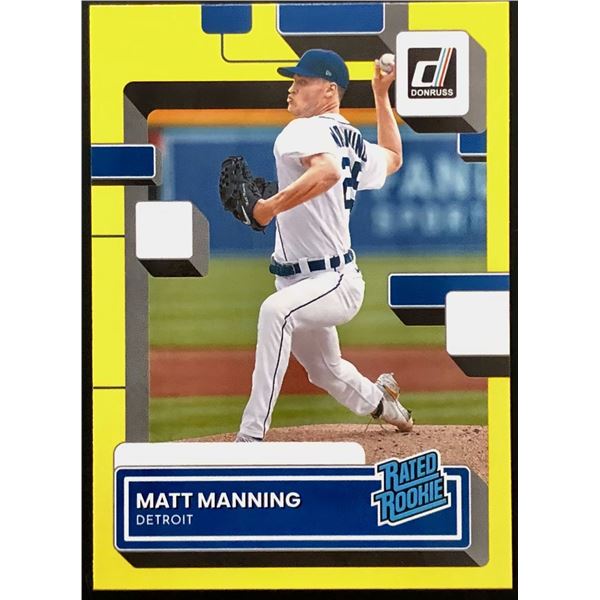 2022 DONRUSS MATT MANNING ROOKIE CARD