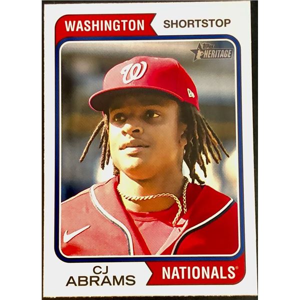 2023 TOPPS HERITAGE CJ ABRAMS ROOKIE CARD