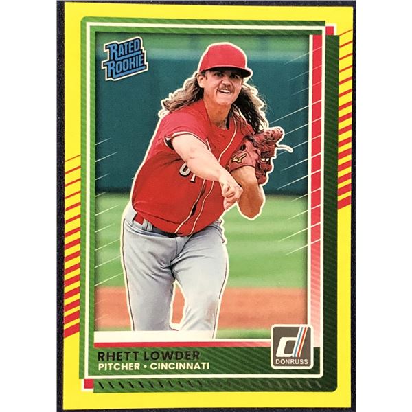 2025 DONRUSS YELLOW SPLASH RHETT LOWDER ROOKIE CARD