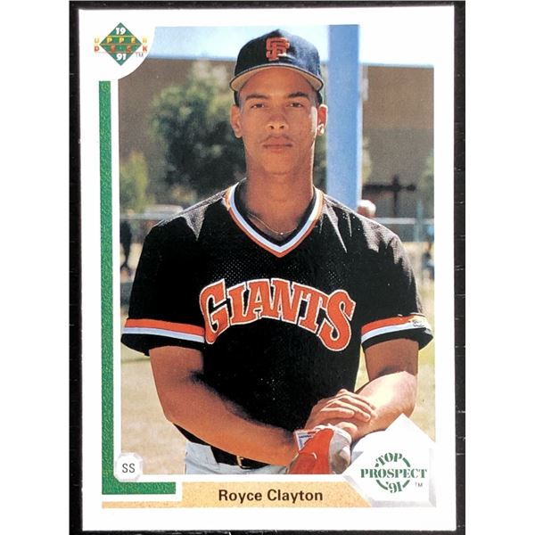 1991 UPPER DECK ROYCE CLAYTON ROOKIE CARD