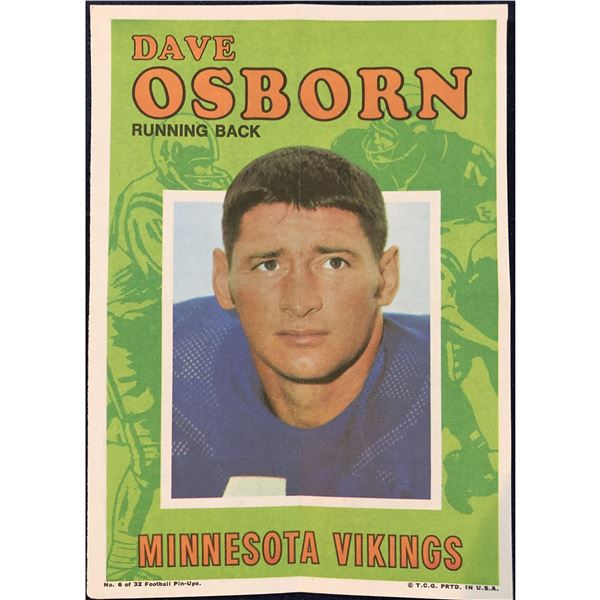 1971 TOPPS NFL INSERT POSTER - DAVE OSBORN