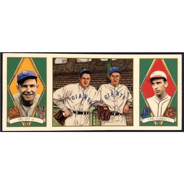 1993 Upper Deck BAT The Foundation Of Baseball Triple Folder - MEL OTT / CARL HUBBELL (HOF)