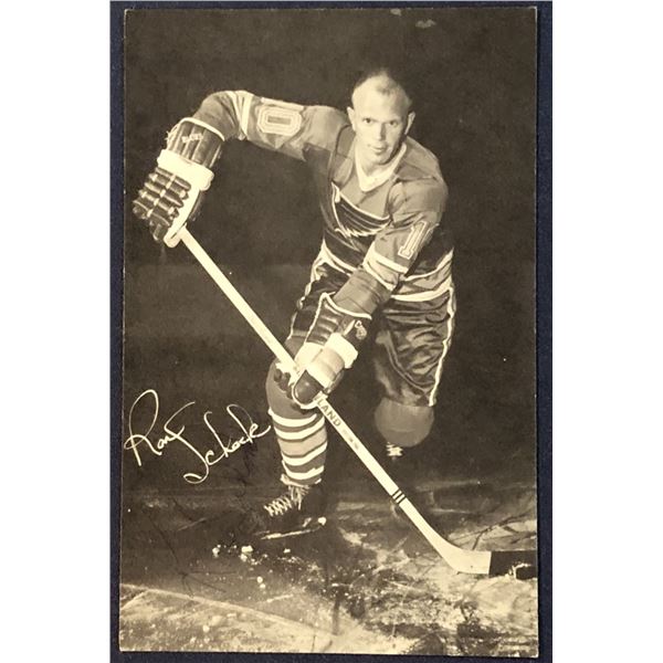 1969 ST. LOUIS BLUES 3.5"x5.5" POSTCARD - RON SCHOCK - SIGNED