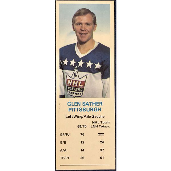 1970-71 DAD'S COOKIES GLEN SATHER (HOF)