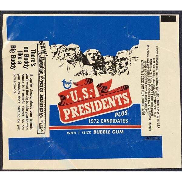 1972 TOPPS U.S. PRESIDENTS WRAPPER