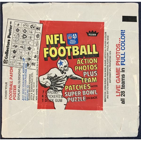 1978 FLEER FOOTBALL WRAPPER