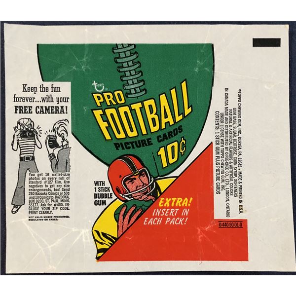 1970 TOPPS NFL FOOTBALL WRAPPER