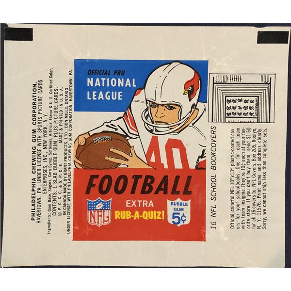 1967 PHILADELPHIA NFL FOOTBALL WRAPPER