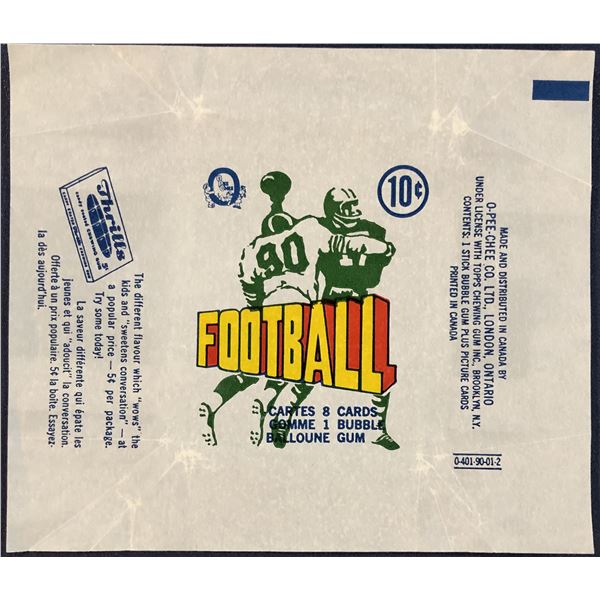 1972 O-PEE-CHEE CFL FOOTBALL WRAPPER
