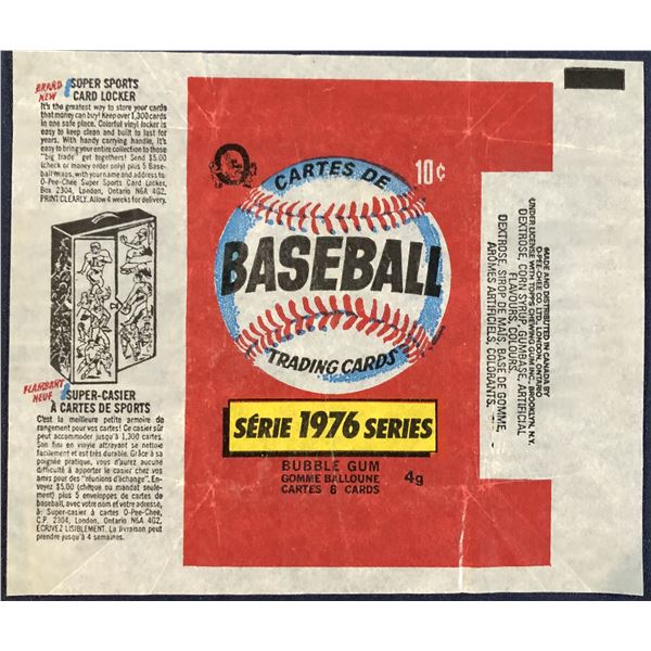 1976 O-PEE-CHEE BASEBALL WRAPPER