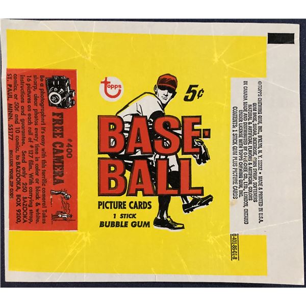 1968 TOPPS BASEBALL WRAPPER