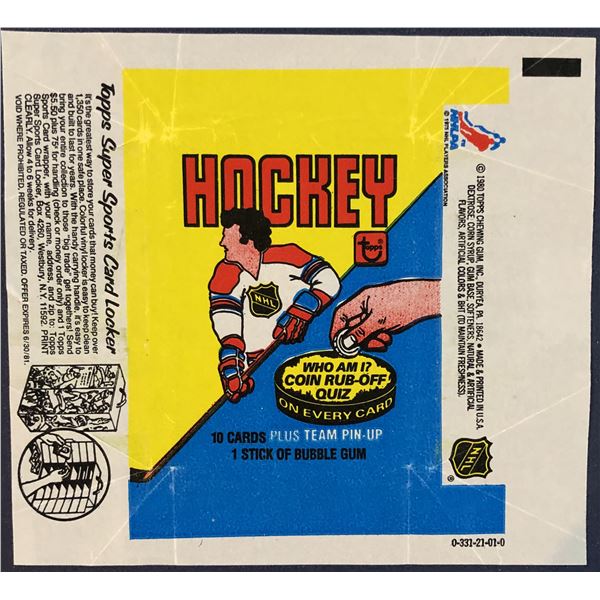 1980-81 TOPPS NHL HOCKEY WRAPPER