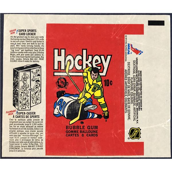 1975-76 O-PEE-CHEE NHL HOCKEY WRAPPER