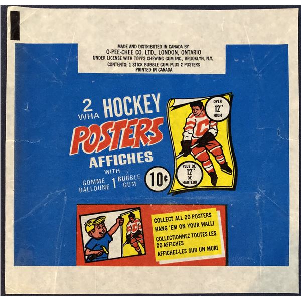 1973-74 O-PEE-CHEE WHA HOCKEY POSTERS WRAPPER