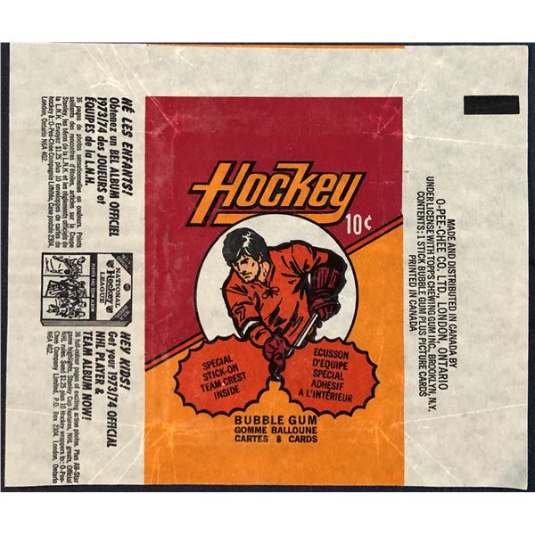 1973-74 O-PEE-CHEE NHL HOCKEY WRAPPER