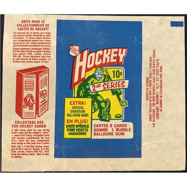 1972-73 O-PEE-CHEE NHL HOCKEY 2nd SERIES WRAPPER
