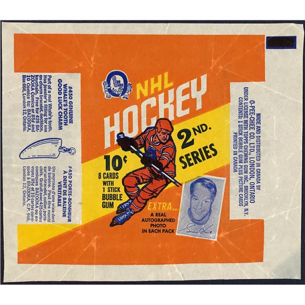 1970-71 O-PEE-CHEE NHL 2nd SERIES HOCKEY WRAPPER