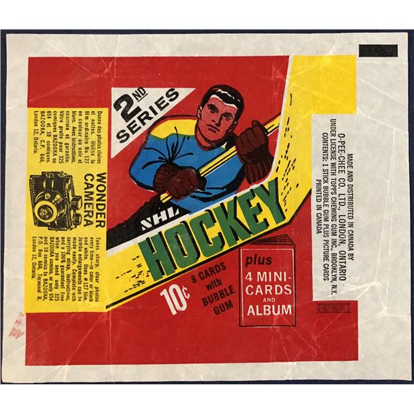 1969-70 O-PEE-CHEE NHL HOCKEY 2nd SERIES WRAPPER