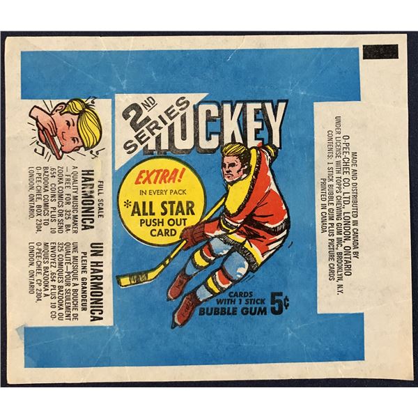1968-69 O-PEE-CHEE NHL HOCKEY 2nd SERIES WRAPPER