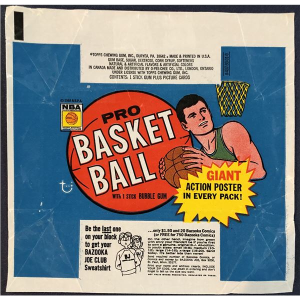 1970-71 TOPPS NBA BASKETBALL WRAPPER