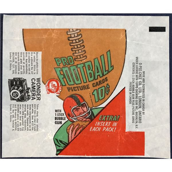 1970 O-PEE-CHEE CFL FOOTBALL WRAPPER
