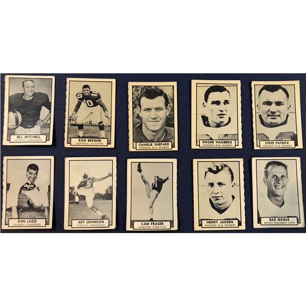 1962 TOPPS CFL COLLECTION - 10 CARDS