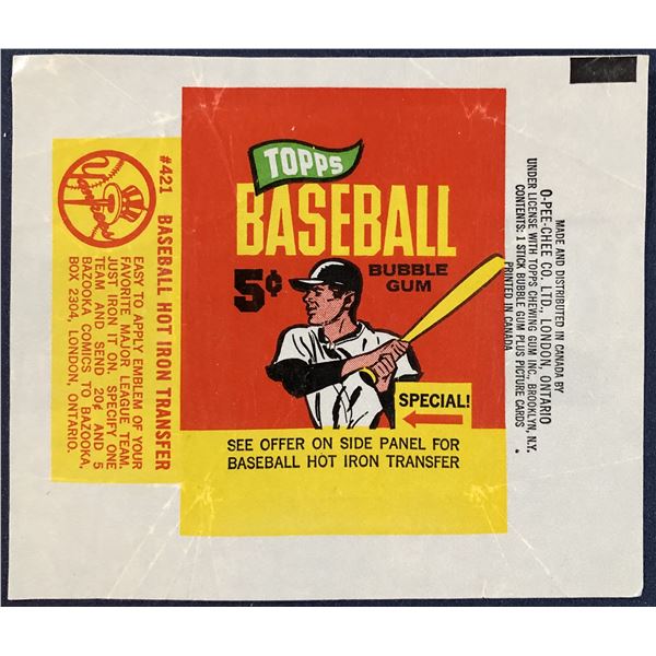 1965 O-PEE-CHEE BASEBALL WRAPPER