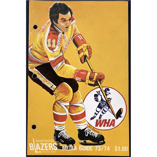 1973-74 WHA VANCOUVER BLAZERS MEDIA GUIDE