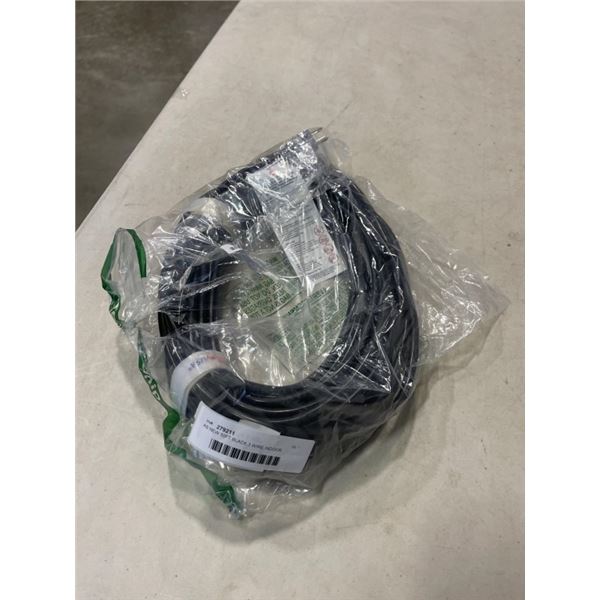 AS NEW 50FT BLACK 3 WIRE INDOOR OUTDOOR LIGHTED EXTENSION CORD, 16AWG