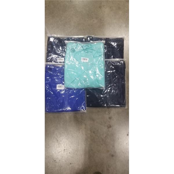 5 NEW PAIRS OF BLUE SIZE 32 SHORTS, 3 BLACK,  1 BLUE, 1 TEAL