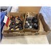 Image 2 : 2 TRAYS OF MISC ITEMS - CASTERS, CLAMPS, SCREWS, BOLTS, ETC