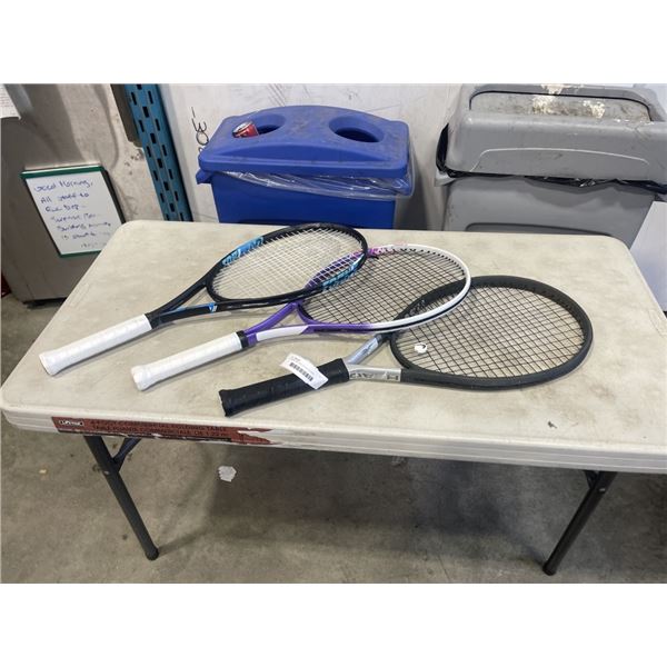 3 TENNIS RACQUETS, ONE IS HEAD