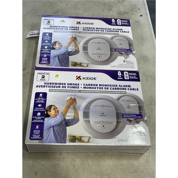 2 KIDDE HARDWIRED SMOKE ALARM AND CARBON MONOXIDE ALRM 2 PACKS