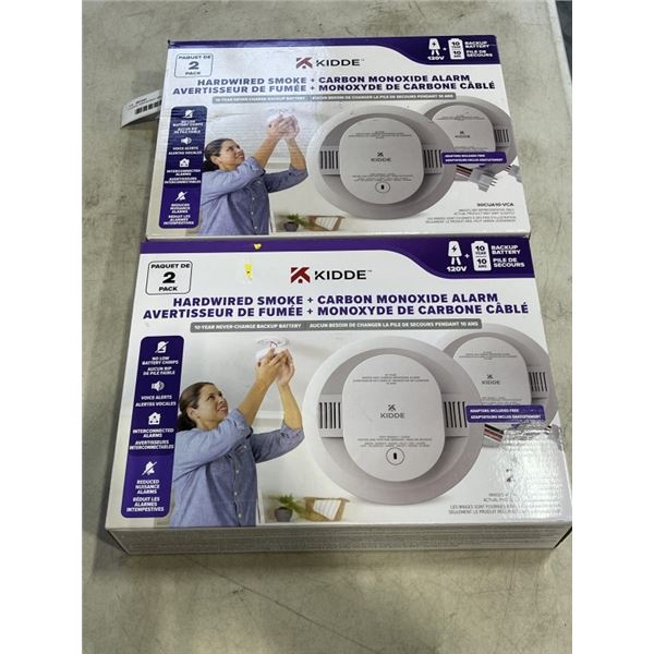 2 KIDDE HARDWIRED SMOKE ALARM AND CARBON MONOXIDE ALRM 2 PACKS