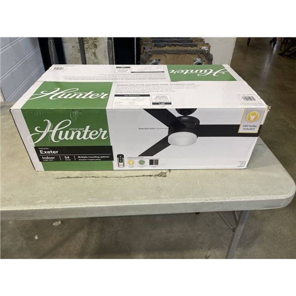 AS NEW HUNTER EXETER 54 INCH CEILING FAN
