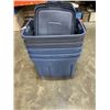 Image 3 : 5 RUBBERMAID STORAGE TOTES AND LIDS