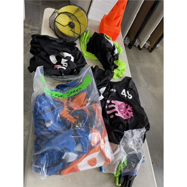 TOTE OF ATHLETIC PYLONS PINNIES AND MORE